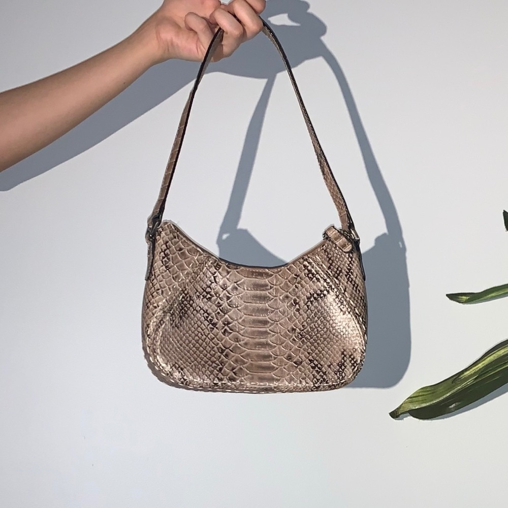 Liz Claiborne snakeskin baguette bag